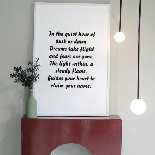 Golden Hour Inspiration Mini Gedicht Poster