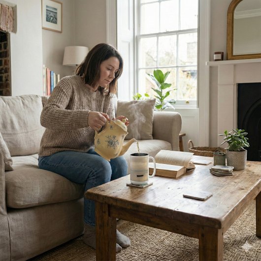 Golden Hour Mist & Boat Scenery, 15 oz Zweifarbige Tasse