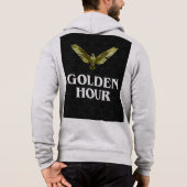 Golden Hour Motivational Text Minimalist Black Hoodie (Rückseite)