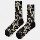 Golden Hour Mushroom Muster Socken (Linkes Detail)