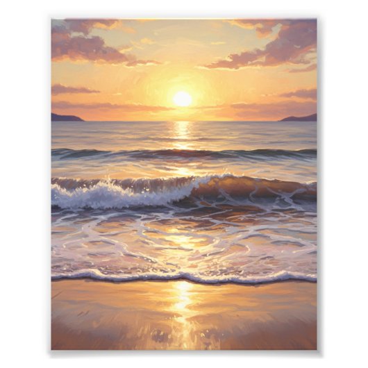 Golden Hour Ocean Sunset Fotodruck (Vorne)