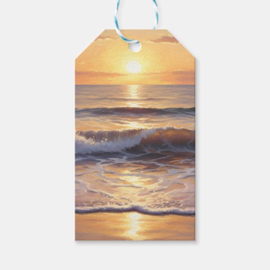 Golden Hour Ocean Sunset Geschenkanhänger (Vorderseite)