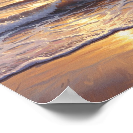Golden Hour Ocean Sunset Poster (Ecke)