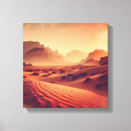 Golden Hour Over Desert Cliffs – Canvas Print Leinwanddruck