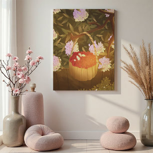 Golden Hour Raspberry Basket Leinwand