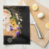 GOLDEN HOUR - Retriever - Kronen-/Küchenhandtuch Geschirrtuch (Viertel Falte)