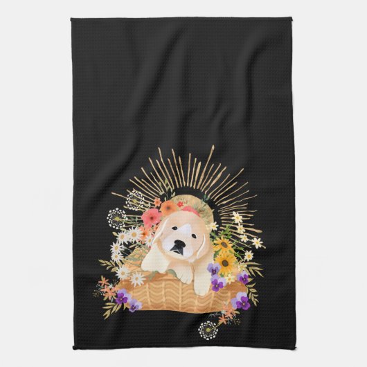 GOLDEN HOUR - Retriever - Kronen-/Küchenhandtuch Geschirrtuch (Vertikal)