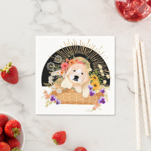 GOLDEN HOUR - Retriever-Papierservietten Serviette