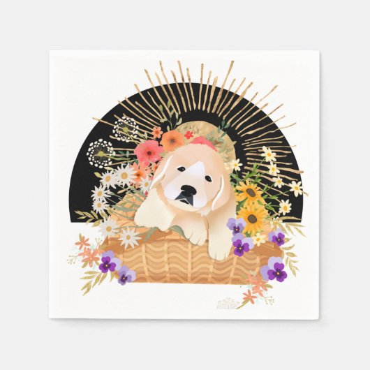 GOLDEN HOUR - Retriever-Papierservietten Serviette (Vorderseite)
