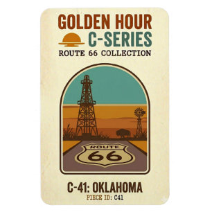 Golden Hour Route 66 C-Serie Oklahoma Magnet