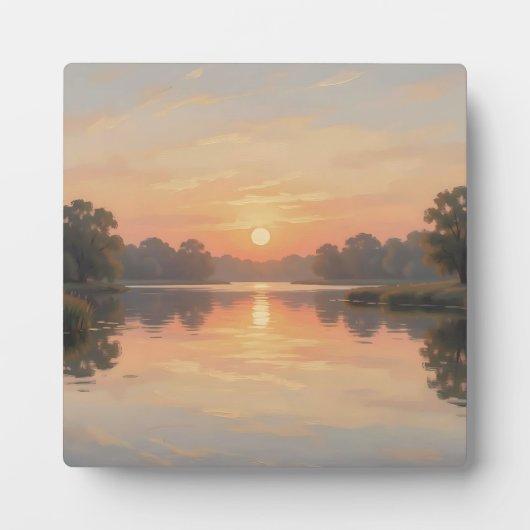 Golden Hour See Reflexion Impressionist Fotoplatte (Vorderseite)