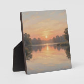 Golden Hour See Reflexion Impressionist Fotoplatte (Vorderseite)