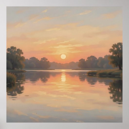 Golden Hour See Reflexion Impressionist  Poster (Vorne)