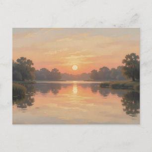 Golden Hour See Reflexion Impressionist  Postkarte