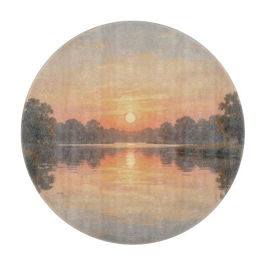 Golden Hour See Reflexion Impressionist Schneidebrett (Vorderseite)
