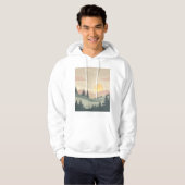 Golden Hour Serenity – Minimal Pastel Landscape Ar Hoodie (Vorne ganz)