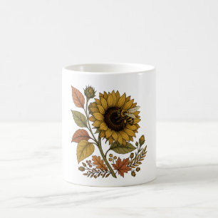 Golden Hour Sonnenblume und Honigbiene Botanical H Kaffeetasse