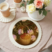 Golden Hour Strawberry Basket Runder Pappuntersetzer