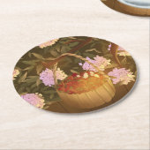 Golden Hour Strawberry Basket Runder Pappuntersetzer (Angewinkelt)