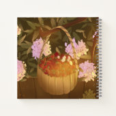 Golden Hour Strawberry Basket Square Notebook Notizblock (Rückseite)