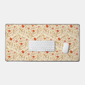 Golden Hour Study | Retro Ogee Floral Desk Mat Schreibtischunterlage (Tastatur & Maus)