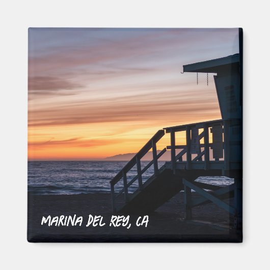 Golden Hour Sunset - Marina Del Rey, CA Magnet (Vorne)