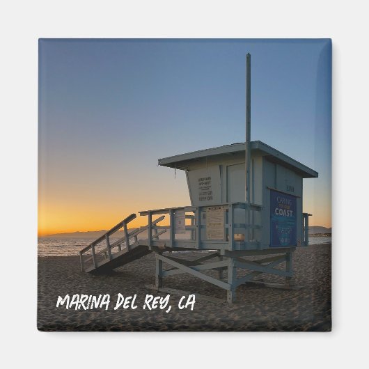 Golden Hour Sunset - Marina Del Rey, CA Magnet (Vorne)