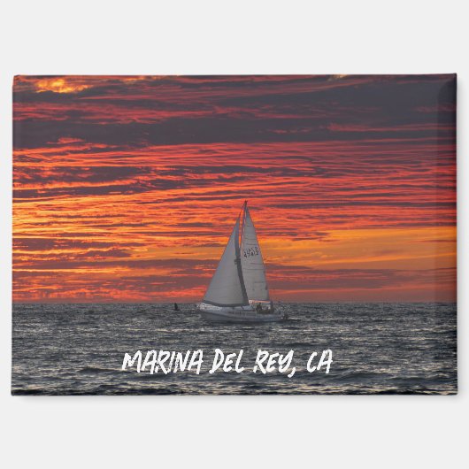 Golden Hour Sunset - Marina Del Rey, CA Magnet (Vorderseite)