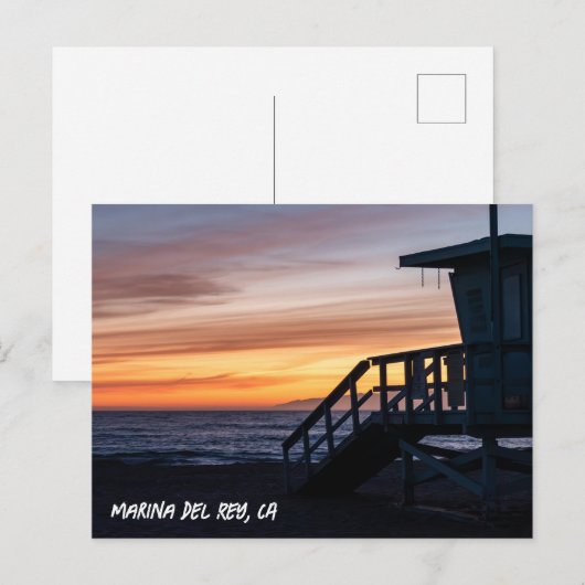 Golden Hour Sunset - Marina Del Rey, CA Postkarte (Vorne/Hinten)