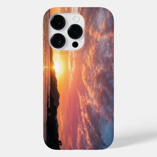 Golden Hour Sunset Sky Landscape iPhone Case (Rückseite)