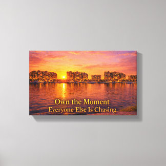 Golden Hour Waterfront Cityscape Print | Sunset Ma Leinwanddruck