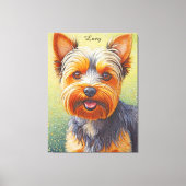 Golden Hued Yorkshire Terrier Radiant Dog Portrait Leinwanddruck (Vorderseite)