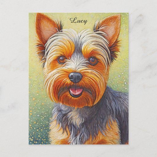 Golden Hued Yorkshire Terrier Radiant Dog Portrait Postkarte (Vorderseite)