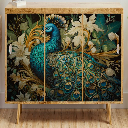 Golden Hues Peacock Decoupage Seidenpapier