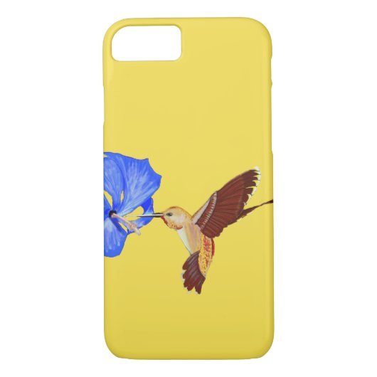 Golden Hummingbird und Blauer Hibiskus Case-Mate iPhone Hülle (Rückseite)