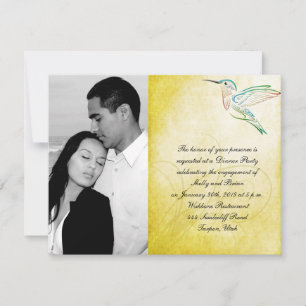Golden Hummingbird Verlobung Hochzeit Einladung