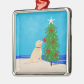 Golden Hund wünscht Platz zum Weihnachtsfeiern Ornament Aus Metall (Links)