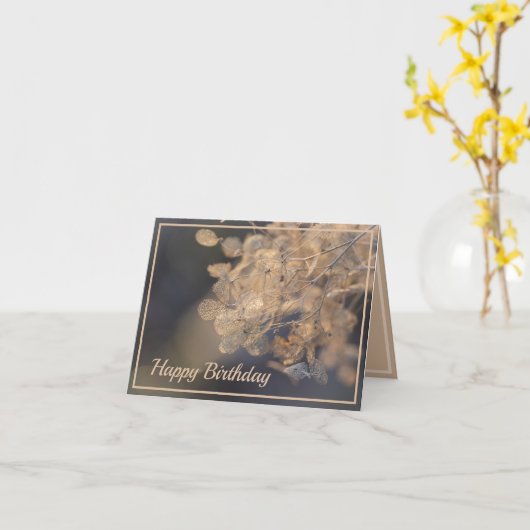 Golden Hydrangea Blume Winter Karte (Gelbe Blume)