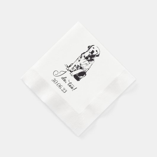 Golden I do to Dog Custom Cocktail Napkin Serviette (Ecke)