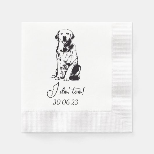 Golden I do to Dog Custom Cocktail Napkin Serviette (Vorderseite)