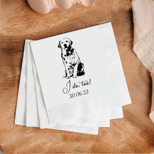 Golden I do to Dog Custom Cocktail Napkin Serviette