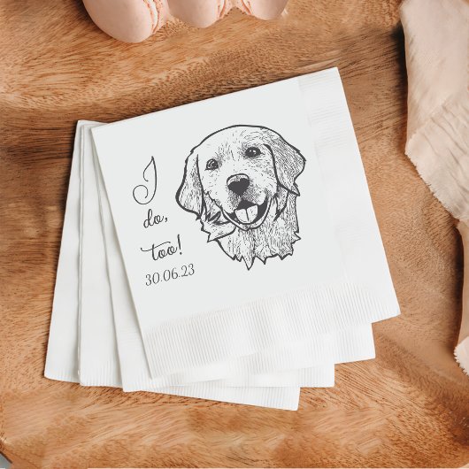 Golden I do to Dog Custom Cocktail Napkin Serviette