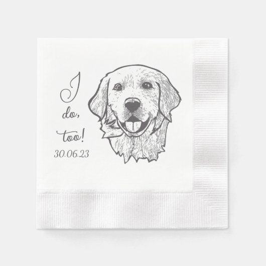 Golden I do to Dog Custom Cocktail Napkin Serviette (Vorderseite)