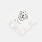 Golden I do to Dog Custom Cocktail Napkin Serviette (Ecke)