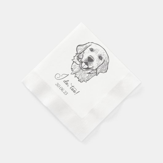 Golden I do to Dog Custom Cocktail Napkin Serviette (Ecke)
