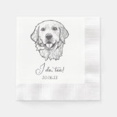 Golden I do to Dog Custom Cocktail Napkin Serviette (Vorderseite)