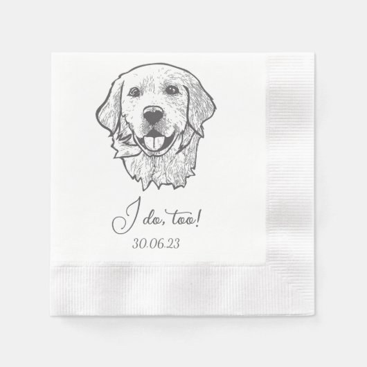 Golden I do to Dog Custom Cocktail Napkin Serviette (Vorderseite)