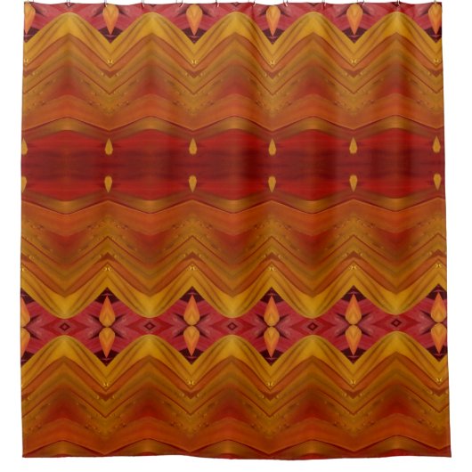 Golden Ikat Duschvorhang (Vorderseite)