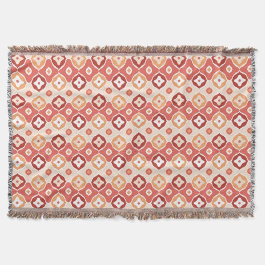 Golden-ikat-geometrisches Muster Decke (Vorderseite)