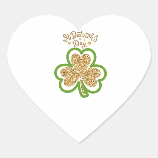 Golden Illustriert Minimalistisch St. Patrick's Da Herz-Aufkleber (Vorderseite)